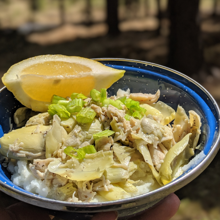 MONTyBOCA Garlic Chicken with Artichokes and Mashed Potatoes