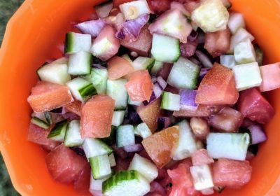 “Salat Aravi” or “Salat Katzutz” Easy Salad for Camping