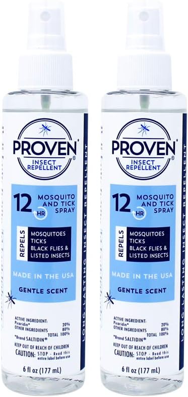 Proven Insect Repellent Spray – Protects Against Mosquitoes, Ticks and Flies- 6 oz, Gentle Scent 2-Pack2